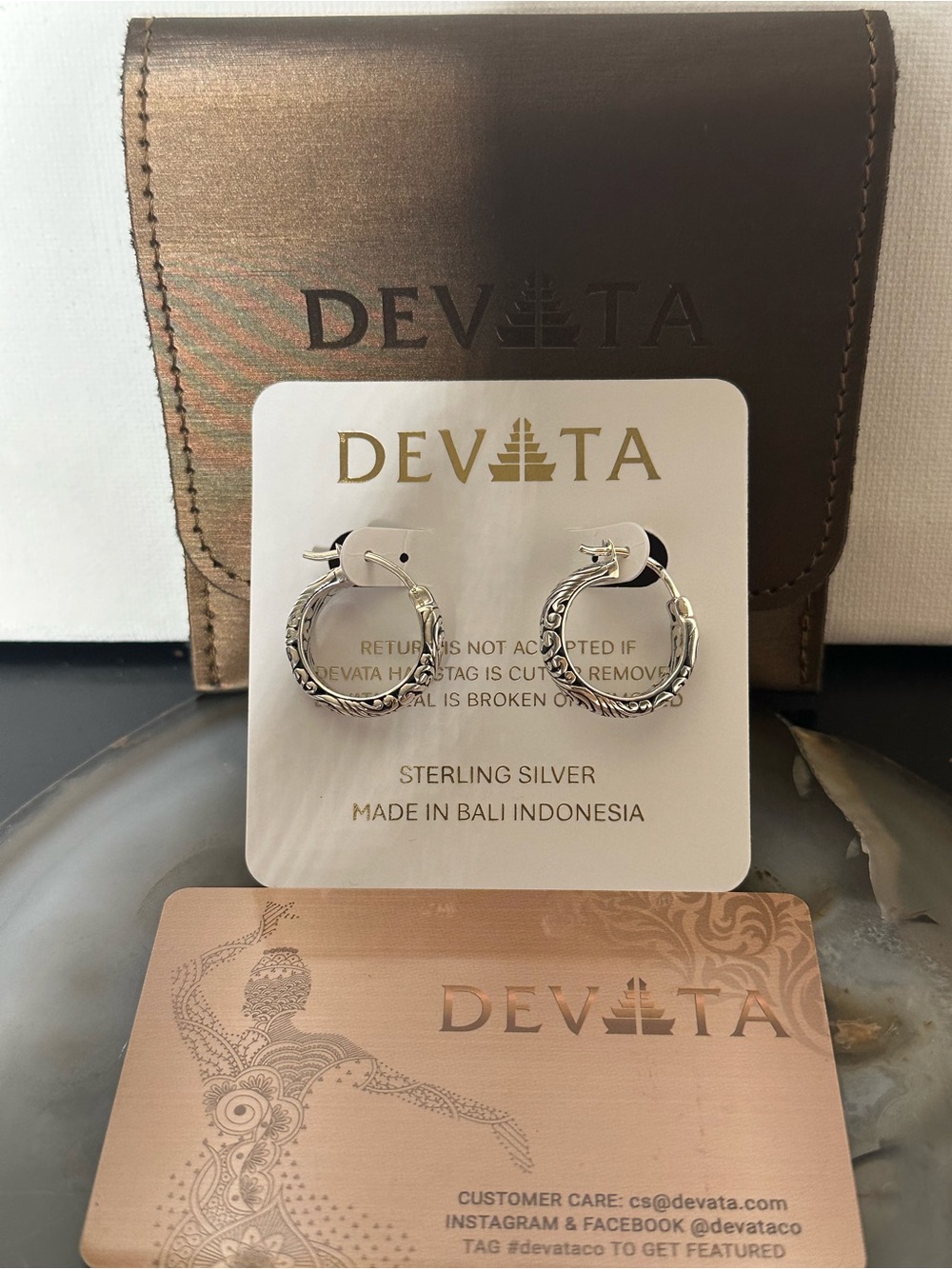 Devata Sterling Silver Twisted Hoop Earrings - Silver